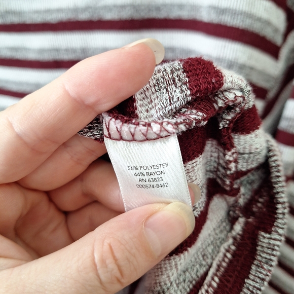 CJ Banks Size XL Boatneck Striped Knit Sweater Top 3/4 Sleeve With Buttons - Picture 3 of 5